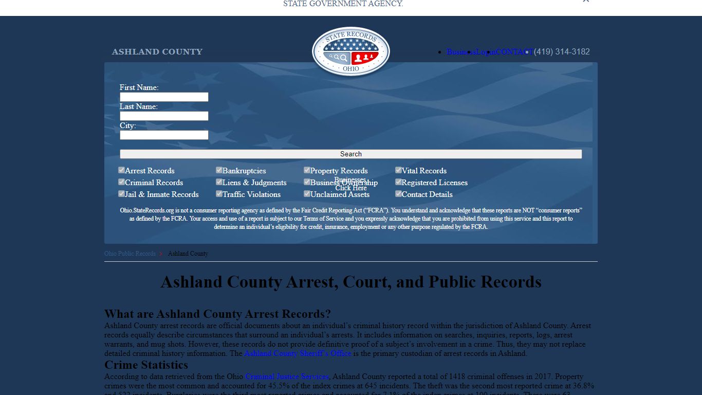 Ashland County Arrest, Court, and Public Records